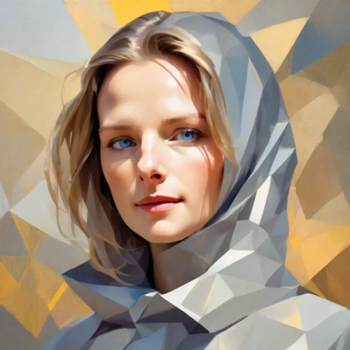 polygonal,faceted diamond,low poly,mary-gold,low-poly,tilda,blonde woman,portrait background,geometric ai file,digital painting,girl portrait,fantasy portrait,fashion vector,geometric,gold diamond,portrait of a girl,vector art,geometric style,world digital painting,polygons