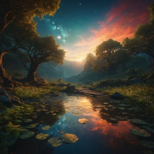 fantasy landscape,fantasy picture,3d fantasy,fairy world,landscape background,virtual landscape,fantasy art,dream world,fairy forest,forest landscape,nature landscape,dreamland,eventide,world digital painting,the mystical path,landscapes,full hd wallpaper,beautiful landscape,river landscape,forest of dreams,Photography,General,Fantasy