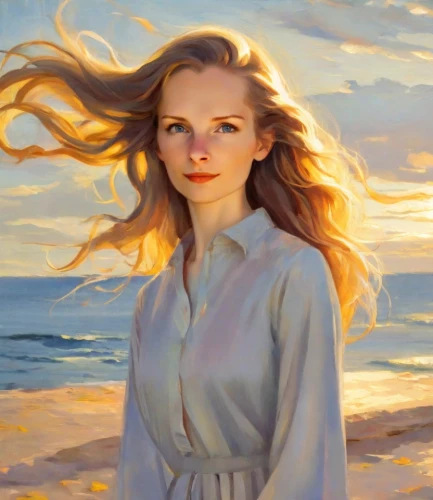 girl on the dune,oil painting,beach background,romantic portrait,little girl in wind,the wind from the sea,by the sea,portrait of a girl,oil painting on canvas,digital painting,sea breeze,mystical portrait of a girl,girl portrait,world digital painting,oil on canvas,fantasy portrait,blonde woman,portrait background,young woman,sea beach-marigold