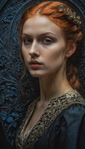 fantasy portrait,gothic portrait,mystical portrait of a girl,merida,celtic queen,elizabeth i,fantasy art,world digital painting,sorceress,queen anne,digital painting,clary,the enchantress,sci fiction illustration,meticulous painting,portrait background,oil painting,digital compositing,fantasy picture,heroic fantasy,Photography,General,Fantasy
