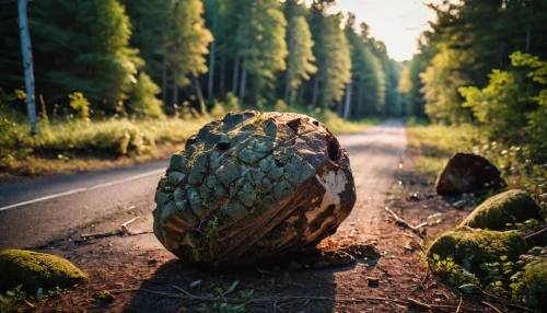 fallen tree stump,tree stump,balanced boulder,stump,log,stone balancing,fallen trees on the,tree trunk,fallen tree,conifer cone,boreal toad,logs,earth in focus,stacked rock,temperate coniferous forest,forest road,art forms in nature,coniferous forest,log bridge,fallen acorn,Photography,General,Cinematic