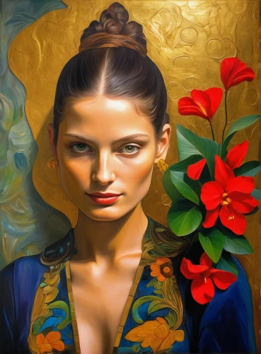girl in flowers,oil painting on canvas,oil painting,flower painting,romantic portrait,art painting,italian painter,mystical portrait of a girl,meticulous painting,portrait of a girl,girl portrait,girl in a wreath,young woman,splendor of flowers,cloves schwindl inge,golden flowers,beautiful girl with flowers,woman portrait,artistic portrait,oil on canvas,Art,Classical Oil Painting,Classical Oil Painting 16