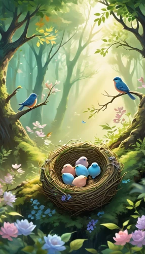 blue eggs,painted eggs,easter background,easter banner,nest easter,colored eggs,easter nest,spring nest,easter theme,painting eggs,blue birds and blossom,broken eggs,colorful eggs,brown eggs,spring background,bird nests,easter eggs,bird eggs,fresh eggs,candy eggs,Illustration,Realistic Fantasy,Realistic Fantasy 01