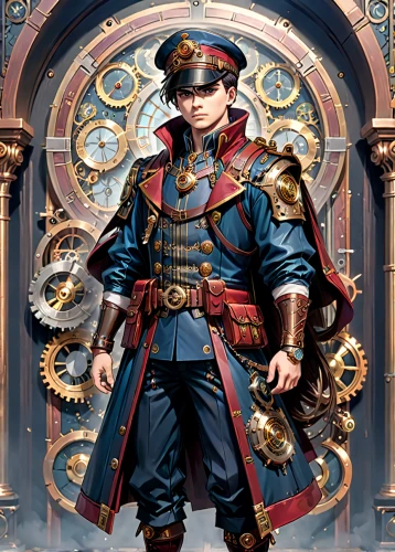 napoleon bonaparte,military officer,steampunk,shuanghuan noble,naval officer,admiral von tromp,napoleon,yi sun sin,military uniform,imperial coat,napoleon i,bellboy,nikko,yuri gagarin,orders of the russian empire,steampunk gears,clockmaker,key-hole captain,policeman,wuchang,Anime,Anime,General