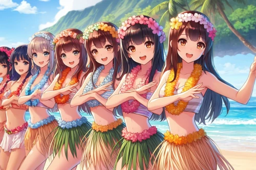 luau,beach background,aloha,coconuts on the beach,honolulu,beach goers,blue hawaii,hula,umbrella beach,waikiki beach,ocean background,beach scenery,summer background,japanese idol,love live,kawaii people swimming,delight island,tahiti,hawaiian,tropical sea