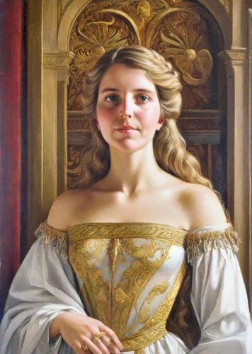 portrait of christi,portrait of a girl,cepora judith,girl in a historic way,portrait of a woman,young woman,almudena,jane austen,mary-gold,young lady,the magdalene,woman's face,girl with cloth,young girl,joan of arc,girl in cloth,emile vernon,girl with bread-and-butter,oil painting,mary 1