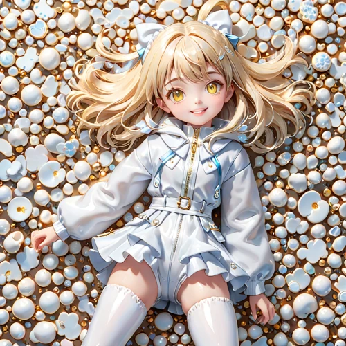 salt flower,white petals,ball pit,salt desert,pile of sugar,salt field,pearl necklaces,cream puff,lying down,sea shells,flower carpet,in shells,wet water pearls,violet evergarden,heavy object,tsumugi kotobuki k-on,meringue,seashells,straw doll,real marshmallow,Anime,Anime,General