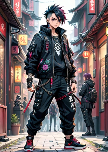 cyberpunk,harajuku,punk,punk design,anime japanese clothing,samurai,ninja,yukio,2d,cartoon ninja,nikko,stylish boy,anime boy,samurai fighter,hk,katakuri,streampunk,shinobi,naruto,cyber,Anime,Anime,General