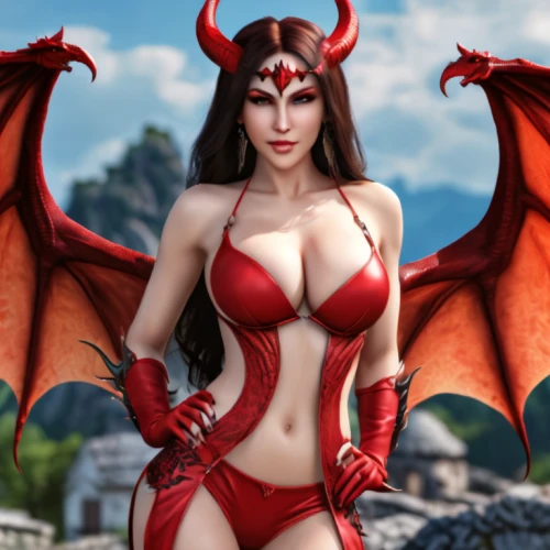 fantasy woman,devil,massively multiplayer online role-playing game,scarlet witch,dark elf,fantasy art,draconic,diablo,fire devil,fire siren,red,vampire woman,red super hero,heroic fantasy,dragon li,sorceress,cybele,angel and devil,fantasy picture,darth talon