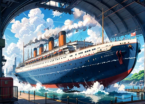 ocean liner,sea fantasy,factory ship,arnold maersk,airship,caravel,ship of the line,troopship,ship releases,panamax,arthur maersk,airships,reefer ship,lightship,a cargo ship,cargo ship,ship,victory ship,shipping industry,the ship,Anime,Anime,Realistic