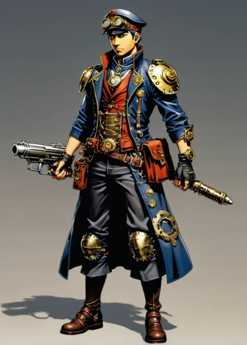 pirate,the sandpiper general,napoleon bonaparte,naval officer,pirate treasure,pirates,admiral von tromp,tower flintlock,musketeer,grenadier,steampunk,military officer,conquistador,mercenary,shuanghuan noble,monkey soldier,napoleon,gunsmith,matador,flintlock pistol,Illustration,Japanese style,Japanese Style 05