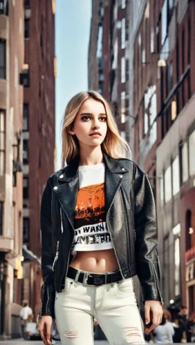 cool blonde,nyc,ny,blonde woman,retro woman,harley-davidson,leather jacket,new york streets,jeans background,harley,the blonde photographer,plus-size model,nylon,harley davidson,crop top,on the street,advertising clothes,high jeans,gap,female model