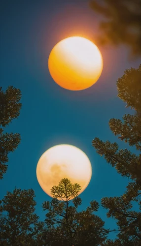 double sun,ufos,pine trees,ufo,tree tops,spheres,treetops,trees,fractal lights,pond lenses,conifers,multiple exposure,fireflies,palma trees,tree lights,ufo intercept,lamps,orbs,argan trees,pine forest,Photography,Documentary Photography,Documentary Photography 01