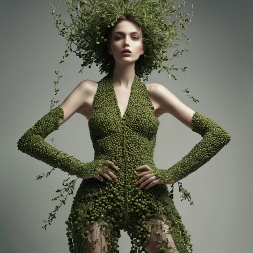 dryad,poison ivy,girl in a wreath,ivy,urtica,plant and roots,ivy frame,tree moss,the enchantress,flora,mother nature,garden cress,moss,overgrown,faery,stinging nettle,nettle,green waste,faun,background ivy,Photography,Fashion Photography,Fashion Photography 01