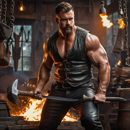 blacksmith,hercules,barbarian,god of thunder,kickboxer,damme,edge muscle,male character,dane axe,wolverine,thor,brawny,drago milenario,muscle icon,hercules winner,statue of hercules,mass,strongman,viking,raider,Photography,General,Fantasy