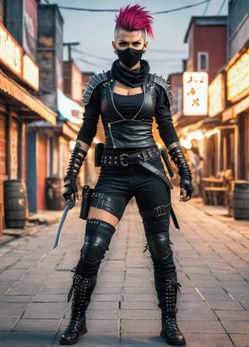 katana,cyberpunk,cartoon ninja,punk,cosplay image,female warrior,ninja,punk design,swordswoman,katakuri,shinobi,cosplayer,huntress,pink quill,streampunk,harajuku,yukio,assassin,renegade,ninjas
