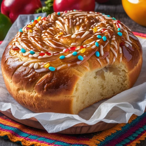 citrus bundt cake,easter bread,pan de muerto,rum cake,zwiebelkuchen,monkey bread,bundt cake,butter bread,kanelbullar,almond bread,pan dulce,pretzel rolls,sopaipilla,apple cake,torta ahogada,challah,ciambella,torta,rum baba,cheese bread,Photography,General,Realistic