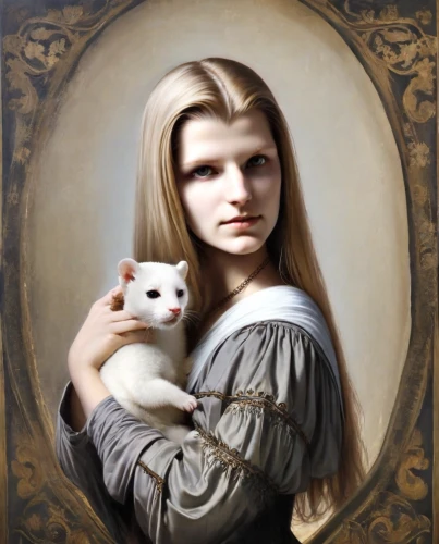 gothic portrait,white cat,fantasy portrait,cat portrait,bouguereau,girl with dog,romantic portrait,mystical portrait of a girl,child portrait,domestic long-haired cat,portrait of a girl,mona lisa,girl with bread-and-butter,cullen skink,domestic cat,custom portrait,cat frame,cat child,the mona lisa,turkish van