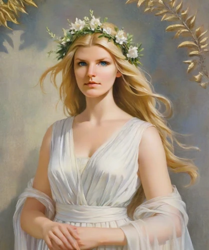 flower crown of christ,girl in a wreath,jessamine,girl in flowers,bridal veil,romantic portrait,aphrodite,portrait of a girl,portrait of christi,young woman,bridal,rapunzel,fantasy portrait,woman of straw,flower girl,mystical portrait of a girl,the angel with the veronica veil,blonde woman,young girl,white lady