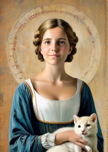 milkmaid,the prophet mary,girl with cereal bowl,the good shepherd,saint therese of lisieux,jane austen,mary 1,angel moroni,girl with bread-and-butter,cat sparrow,portrait of christi,good shepherd,girl with dog,girl in a historic way,joan of arc,bouguereau,cat image,mary-gold,girl with cloth,portrait of a girl