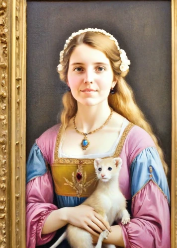 girl with dog,portrait of christi,portrait of a girl,mona lisa,napoleon cat,child portrait,portrait of a woman,the mona lisa,cepora judith,girl with bread-and-butter,girl in a historic way,kooikerhondje,young girl,mary-gold,bergenie,cat portrait,bouguereau,mariawald,artist portrait,maltese