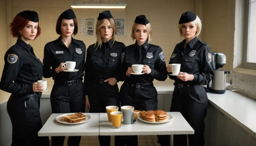 police uniforms,police force,policewoman,officers,polish police,police officers,caffè americano,women at cafe,nurses,sufganiyah,chef's uniform,business women,stewardess,businesswomen,cups of coffee,federal staff,service,the coffee,café,fika,Photography,Documentary Photography,Documentary Photography 27