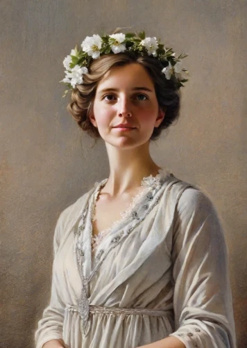 girl in a wreath,portrait of a girl,marguerite,milkmaid,girl in flowers,bouguereau,young woman,girl with cloth,franz winterhalter,girl picking flowers,portrait of a woman,vintage female portrait,young girl,lilian gish - female,jane austen,romantic portrait,girl in a historic way,marguerite daisy,woman portrait,girl in cloth