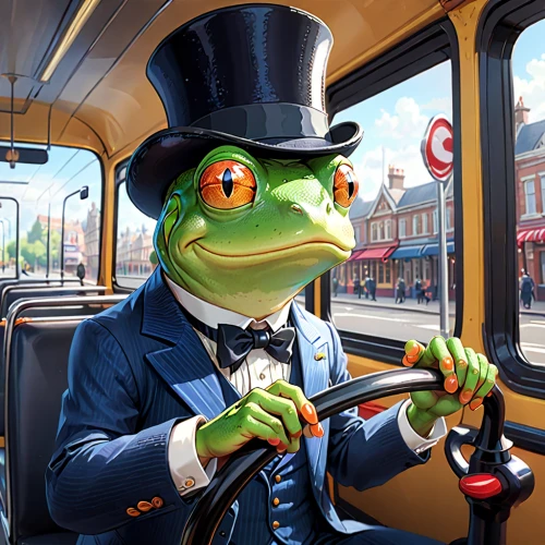 conductor,flixbus,frog king,kermit the frog,man frog,true frog,frog background,frog through,frog man,gentlemanly,kermit,concierge,chauffeur,woman frog,bufo,first-class cricket,businessman,chauffeur car,bus driver,aristocrat,Anime,Anime,General