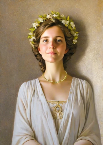 girl in a wreath,flower crown of christ,portrait of a girl,cepora judith,girl in flowers,young woman,portrait of christi,girl with bread-and-butter,girl in a historic way,marguerite,jane austen,portrait of a woman,milkmaid,diademhäher,young girl,princess leia,jessamine,girl with cloth,the magdalene,mystical portrait of a girl