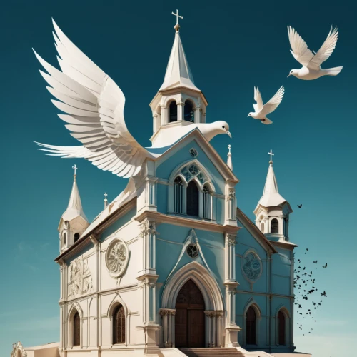 doves of peace,dove of peace,doves and pigeons,church faith,pigeons and doves,holy spirit,weathervane design,peace dove,doves,church painting,church religion,wooden church,angelology,black church,holy places,churches,image manipulation,fredric church,house of prayer,steeple,Photography,Artistic Photography,Artistic Photography 05