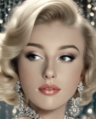 vintage makeup,marilyn monroe,marylin monroe,marylyn monroe - female,connie stevens - female,bridal jewelry,jeweled,pearl necklace,diamond jewelry,marilyn,rhinestones,love pearls,merilyn monroe,great gatsby,women's cosmetics,bridal accessory,beauty face skin,gena rolands-hollywood,doll's facial features,blonde woman