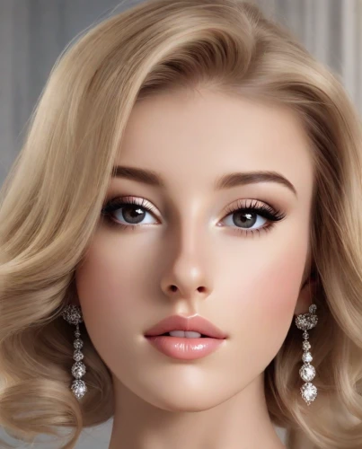 realdoll,doll's facial features,natural cosmetic,artificial hair integrations,beauty face skin,women's cosmetics,vintage makeup,cosmetic brush,princess' earring,bridal jewelry,romantic look,cosmetic,female model,bridal accessory,earrings,barbie doll,eurasian,female beauty,blonde woman,woman face