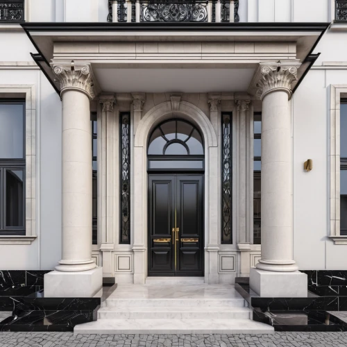 classical architecture,house entrance,neoclassical,appartment building,luxury property,entablature,entry,official residence,front door,luxury hotel,doric columns,exterior decoration,3d rendering,marble palace,homes for sale in hoboken nj,neoclassic,frontage,colonnade,columns,casa fuster hotel,Photography,General,Realistic