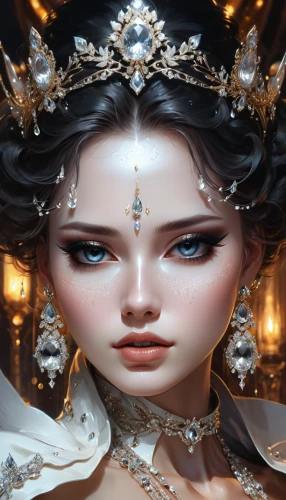 oriental princess,doll's facial features,female doll,bridal accessory,the snow queen,designer dolls,fantasy portrait,doll figure,victorian lady,the carnival of venice,artist doll,queen anne,priestess,diadem,queen of the night,porcelain dolls,princess crown,golden crown,white rose snow queen,gold crown,Photography,Fashion Photography,Fashion Photography 04