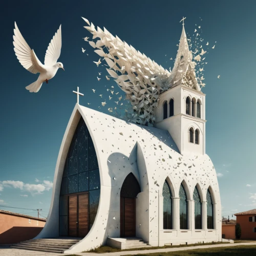 doves of peace,dove of peace,church faith,holy spirit,3d rendering,doves and pigeons,wooden church,peace dove,fredric church,doves,church religion,render,christ chapel,holy spirit hospital,pigeons and doves,house of prayer,black church,white dove,risen church,paper art,Photography,Artistic Photography,Artistic Photography 05