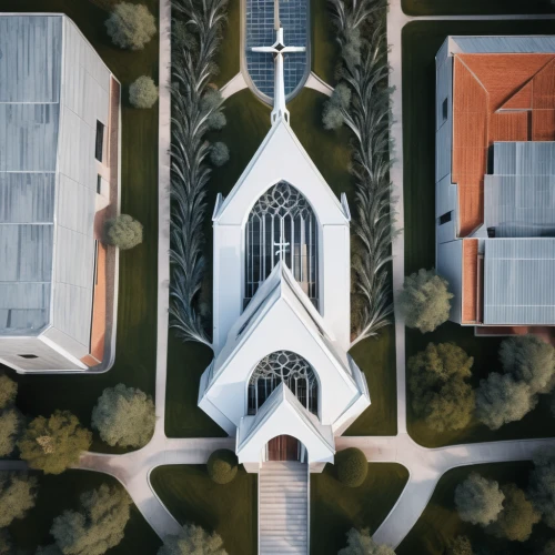 futuristic architecture,steeple,from above,view from above,bird's eye view,churches,wooden church,spire,black church,little church,roofs,overhead view,church faith,cathedral,houston methodist,bird's-eye view,bird perspective,drone image,church bells,modern architecture,Photography,Fashion Photography,Fashion Photography 01