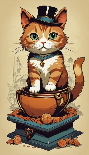 tea party cat,oktoberfest cats,red tabby,caterer,vintage cat,cat sparrow,calico cat,cat-ketch,cat vector,waiter,cat's cafe,book illustration,game illustration,vintage cats,vintage illustration,cooking book cover,cartoon cat,illustrator,cat food,domestic cat,Illustration,Children,Children 04