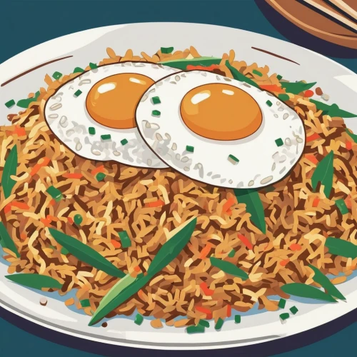 mie goreng,rice with fried egg,nasi goreng,indomie,yakisoba,special fried rice,fried noodles,fried rice,singapore-style noodles,egg wrapped fried rice,pancit,rice with minced pork and fried egg,kimchi fried rice,noodle bowl,yeung chow fried rice,instant noodles,rice mountain,thai fried rice,bibimbap,rice dish,Illustration,Japanese style,Japanese Style 06