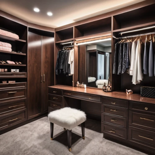walk-in closet,dressing room,wardrobe,closet,dressing table,dresser,beauty room,dark cabinetry,cabinetry,bathroom cabinet,luxury bathroom,women's closet,changing room,armoire,modern style,interior design,dark cabinets,changing rooms,great room,storage cabinet,Photography,General,Realistic