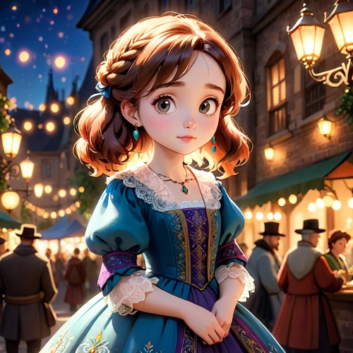 princess anna,merida,cinderella,fairy tale character,little girl in wind,french digital background,disney character,victorian lady,girl in a historic way,country dress,hanbok,princess sofia,rapunzel,winter dress,hans christian andersen,fantasy portrait,a girl in a dress,doll's festival,hamelin,game illustration,Anime,Anime,Cartoon