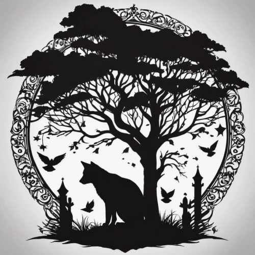 tree of life,celtic tree,the branches of the tree,animal silhouettes,tree silhouette,silhouette art,old tree silhouette,the roots of trees,the branches,bodhi tree,forest animals,tree heart,map silhouette,the trees,circle around tree,of trees,shamanism,rooted,garden logo,the japanese tree,Illustration,Black and White,Black and White 31