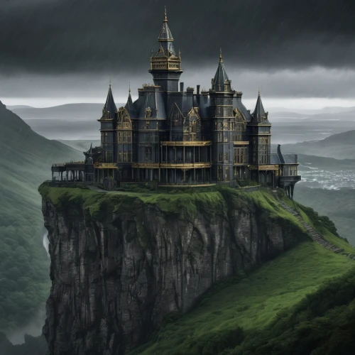 hogwarts,castle of the corvin,fairy tale castle,fairytale castle,ghost castle,gold castle,haunted castle,knight's castle,fantasy landscape,fantasy picture,castel,water castle,castle,castles,medieval castle,fantasy art,castle bran,witch's house,gothic architecture,house in mountains,Conceptual Art,Fantasy,Fantasy 34