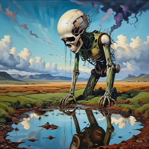 skull racing,dead earth,skull allover,scull,skeletal,skull rowing,primitive man,dance of death,dali,surrealism,el salvador dali,vintage skeleton,afterlife,skeletons,scythe,skeleltt,corrosion,memento mori,acid lake,wasteland