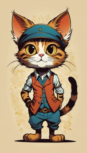 cat warrior,oktoberfest cats,cat-ketch,napoleon cat,cat sparrow,tea party cat,chinese pastoral cat,cartoon cat,vintage cat,cat vector,red tabby,calico cat,musketeer,figaro,game illustration,pirate,capricorn kitz,town crier,tom cat,bellboy,Illustration,Children,Children 04