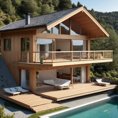 wooden house,house in the mountains,house by the water,modern house,timber house,house in mountains,chalet,summer house,dunes house,pool house,luxury property,wooden decking,holiday villa,modern architecture,eco-construction,swiss house,beautiful home,house with lake,roof landscape,japanese architecture,Photography,General,Realistic