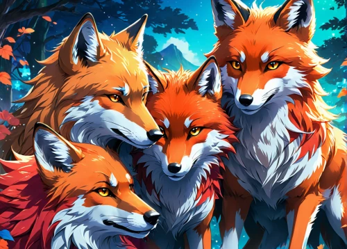foxes,fox stacked animals,redfox,vulpes vulpes,fox hunting,garden-fox tail,red fox,forest animals,fox,game illustration,fawkes,wolves,woodland animals,furta,fauna,trio,autumn icon,cute fox,kitsune,fall animals,Illustration,Japanese style,Japanese Style 03