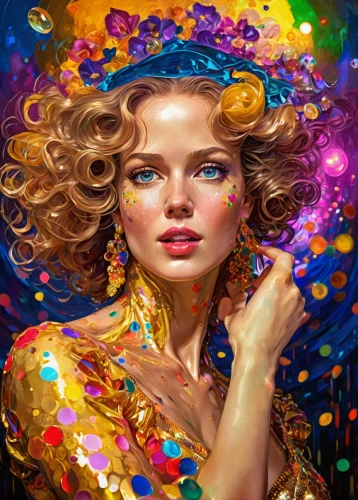 painting technique,colorful background,psychedelic art,the festival of colors,world digital painting,oil painting on canvas,art painting,girl in flowers,fantasy portrait,colorful floral,boho art,colorful foil background,flower painting,colorful spiral,artist color,meticulous painting,fantasy art,colourful pencils,colorful heart,oil painting,Illustration,Realistic Fantasy,Realistic Fantasy 38