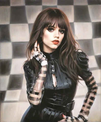 gothic portrait,fashion illustration,oil painting on canvas,oil on canvas,gothic woman,gothic style,gothic fashion,selanee henderon,oil painting,photo painting,painter doll,art painting,artist doll,chalk drawing,felicity jones,goth woman,oil paint,colored pencil background,gothic,painting