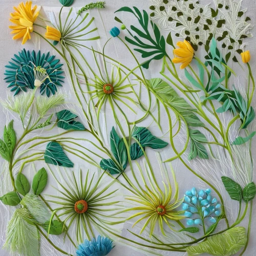 embroidered flowers,scrapbook flowers,fabric flowers,embroidered leaves,sunflower paper,flowers fabric,flower fabric,flower art,flower painting,floral border paper,water lily plate,paper flowers,flower drawing,felted and stitched,flower illustration,vintage embroidery,flower illustrative,cut flowers,botanical print,flowers pattern,Illustration,Abstract Fantasy,Abstract Fantasy 03