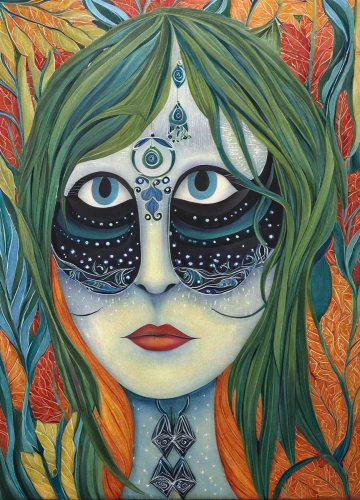 anahata,shamanic,shamanism,third eye,boho art,hamsa,gypsy soul,peacock eye,pachamama,psychedelic art,fairy peacock,masquerade,mystical portrait of a girl,shaman,all seeing eye,mirror of souls,kundalini,cosmic eye,peacock,voodoo woman,Illustration,Abstract Fantasy,Abstract Fantasy 03